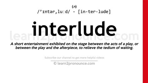 interlude 뜻, 그리고 음악과 삶의 간주곡